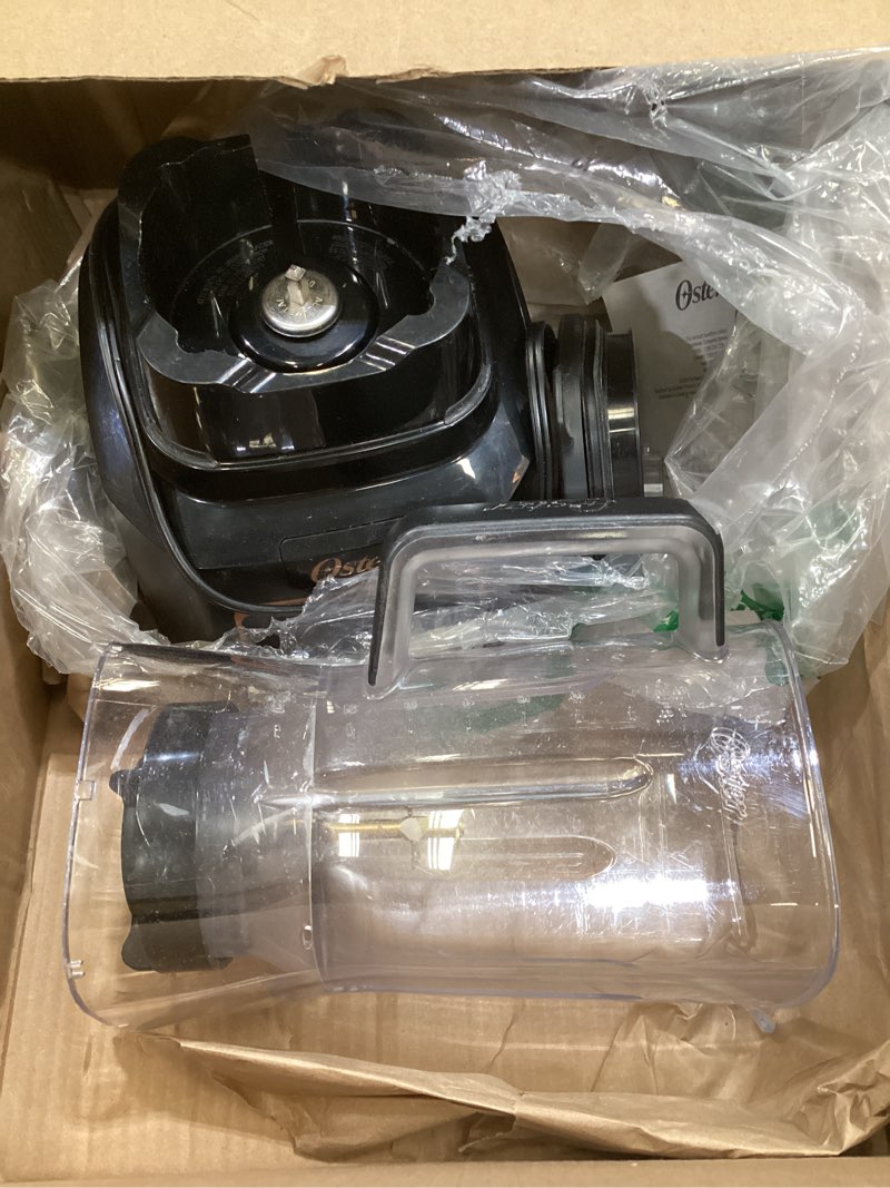 Condition photo showing As Is for oster extreme mix blender, 1500-watt high-speed countertop blender with 64oz jar & auto programs, perfect for smoothies, milkshakes, salsa 1500 watts tritan jar