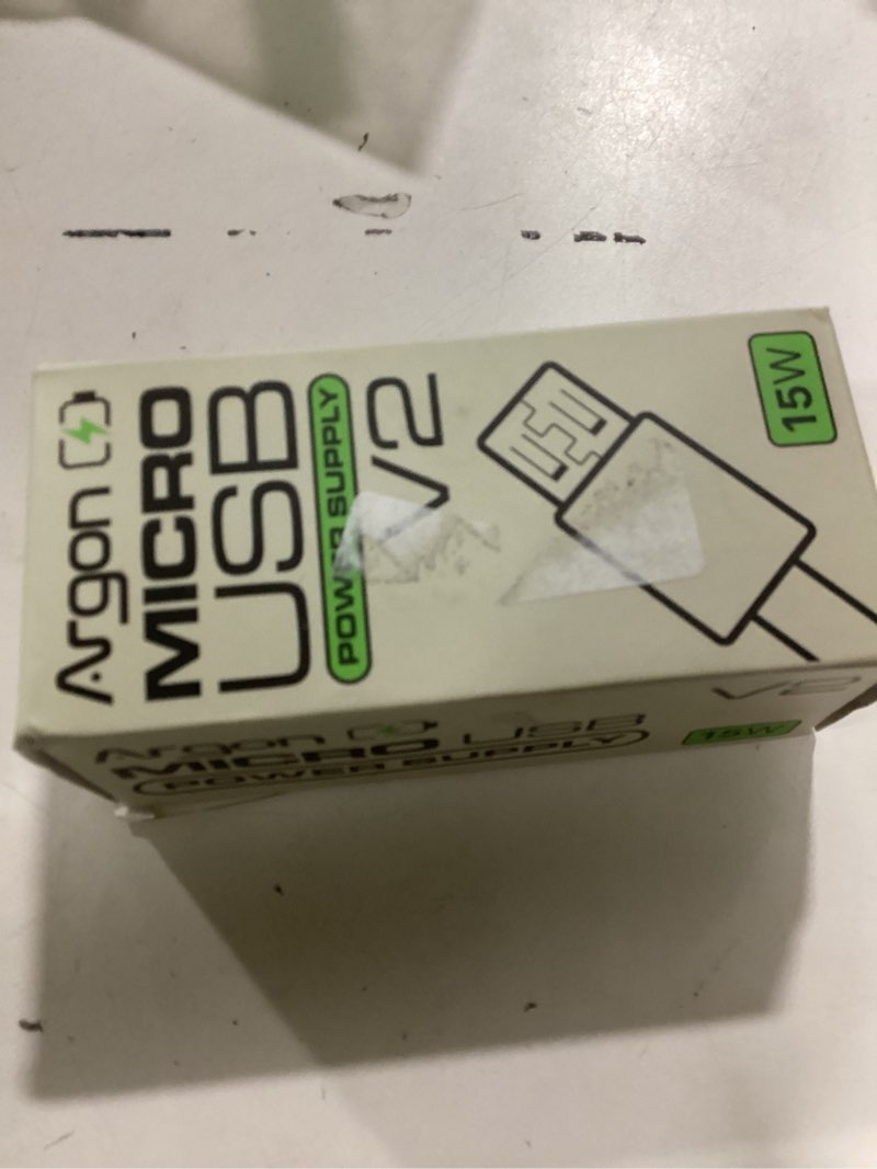 Condition photo showing New/Like New for Argon USB Power Supply 5.25V 3A for Raspberry Pi 3/Zero Boards | UL Listed | 3.3ft Cable with Micro 