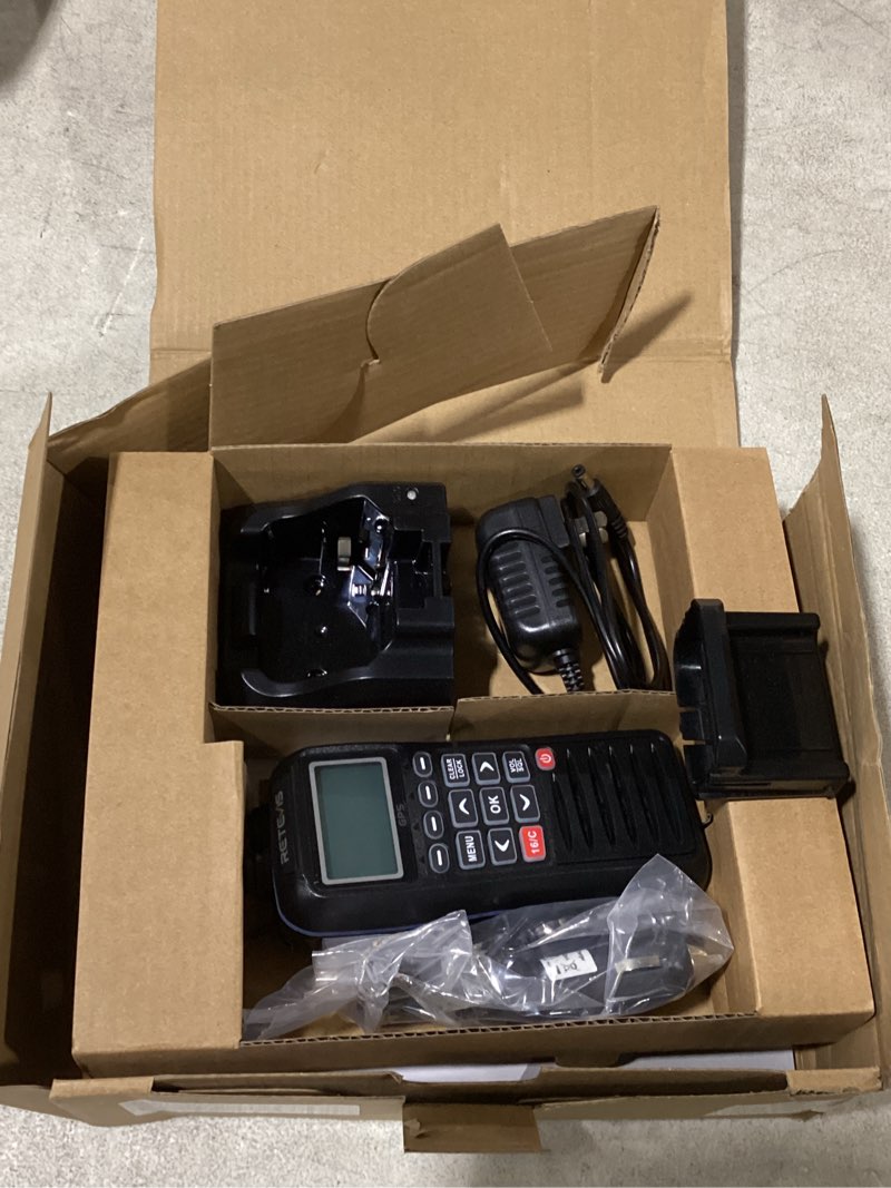 Condition photo showing Good Condition for retevis rm40 marine radio with gps,dsc distress call,mob alarm,ip67 waterproof floating handheld radio,noaa weather alert,1500mah battery,international channels,for boats sailing coast guard (1 pack)