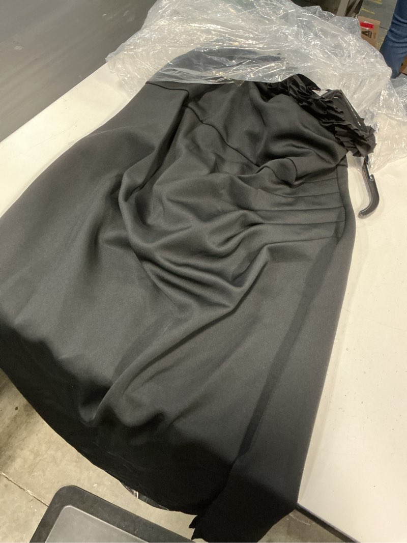 Condition photo showing Good Condition for (Color black, 22W )S.L. Fashions Women's Plus Size Long Length Scuba One Shoulder Gown W/Flower Detail, Wedding Guest D