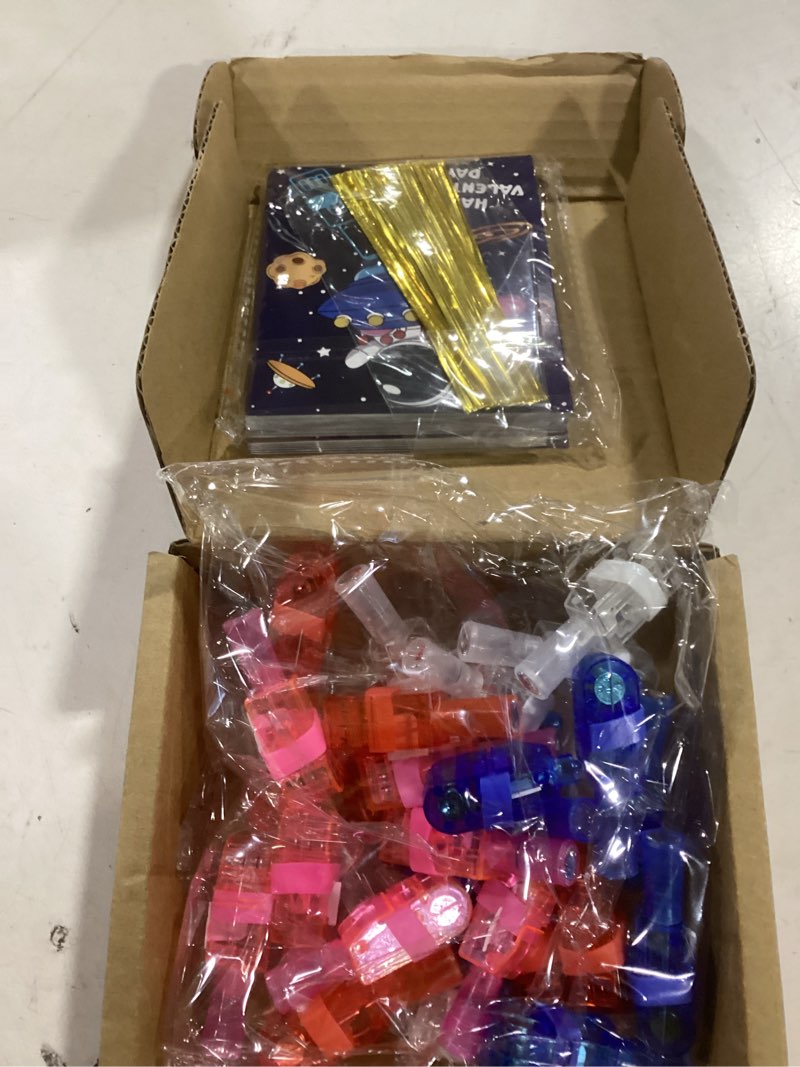Condition photo showing New/Like New for 28 Pack Valentiens Day Gifts for Kids Classroom, Valentines Day Cards with LED Finger Lights for Kids School, Valentines Light Up Toys for Kids Class Exchange Gifts Valentines Party Favors Boys Girls