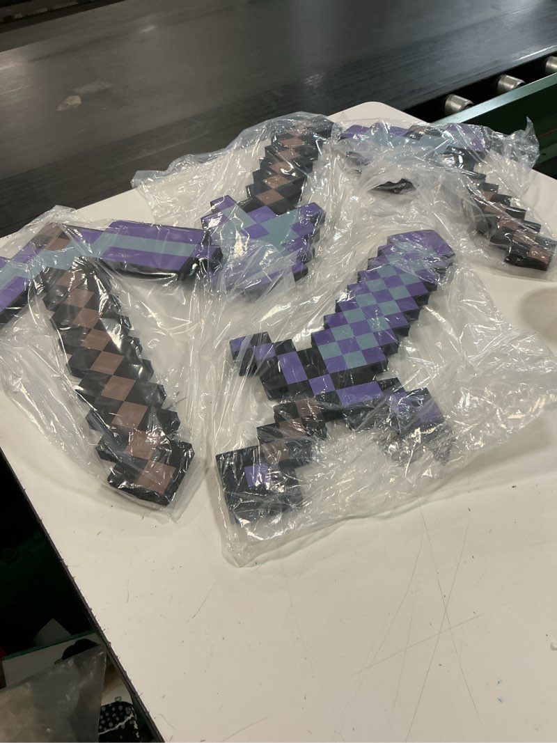 Condition photo showing New/Like New for (purple color)4 pack kids game role-play toy weapon set-sword axe pickaxe and shovel,perfect toy weapons gift for halloween christmas and parties