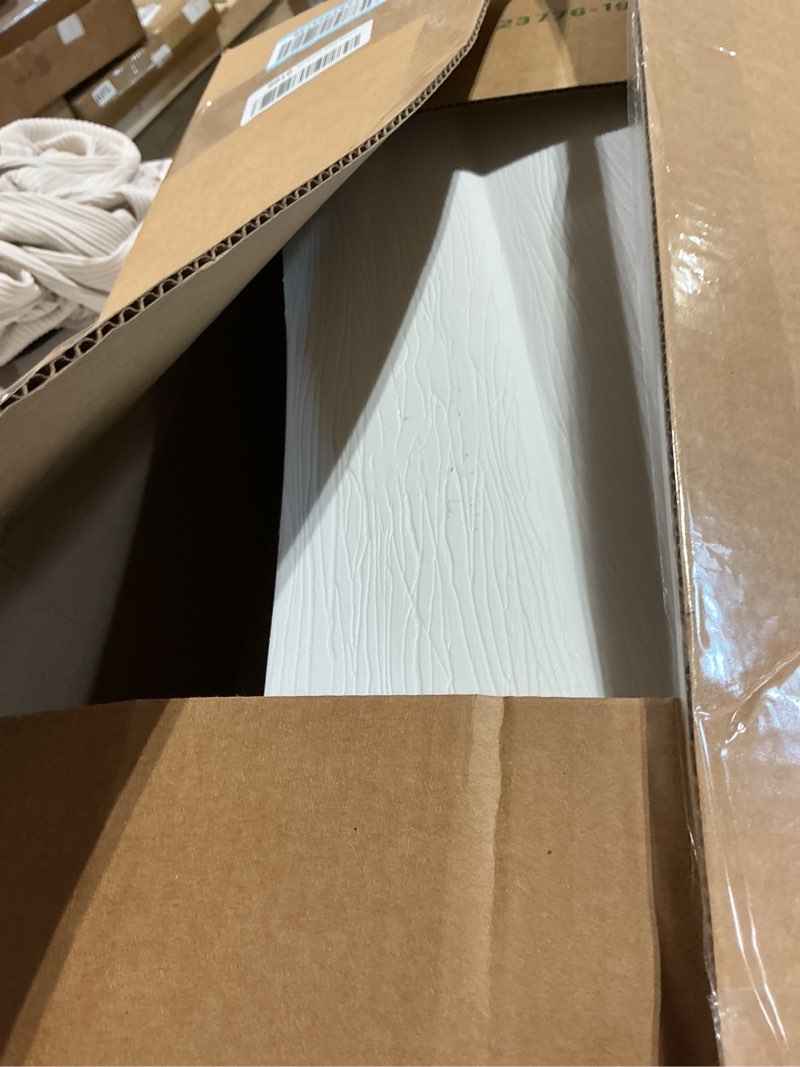 Condition photo showing As Is for bloomers railing planter with drainage holes – 24" weatherproof resin planter – polyethylene plastic - white white 24.3 × 10.5 × 9.5 inches