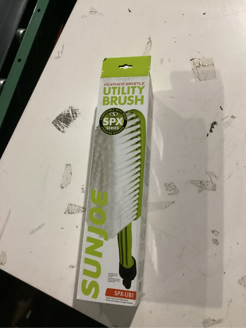 Condition photo showing New/Like New for sun joe spx-ub1 feather bristle utility brush - pressure washer accessory for spx series, gentle scrubbing for cars, patios, boats & more