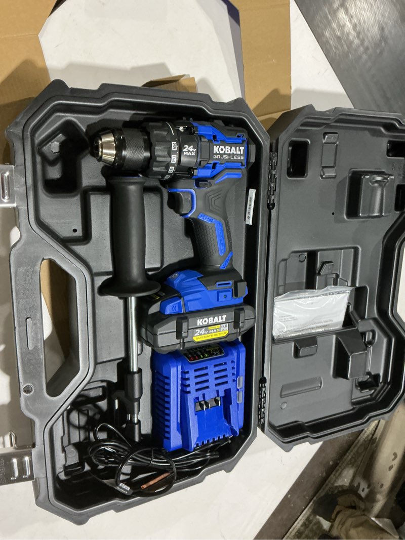 Condition photo showing Good Condition for Kobalt XTR 24-volt Max 1/2in Keyless Brushless Cordless Drill Set KXDD 1424A-03