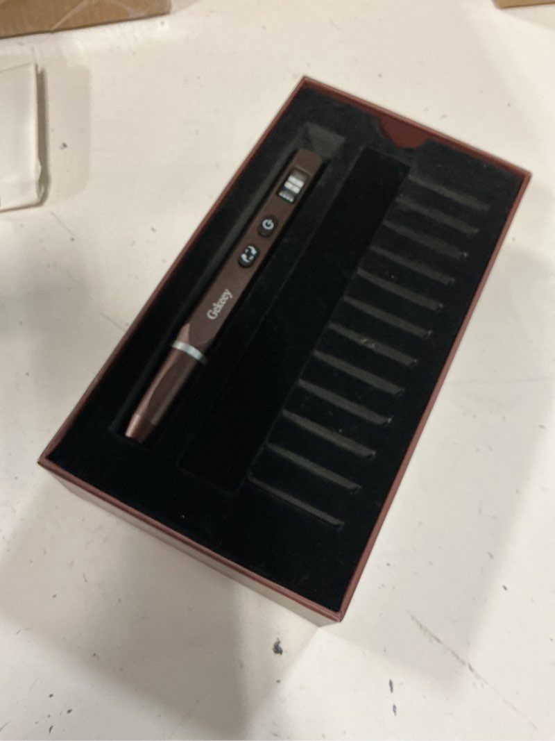 Condition photo showing New/Like New for gekeey electric engraving pen, cordless rechargeable mini rotary tool with 42 bits, aluminum body, variable speed, portable engraver pen for metal wood glass and plastic, brown