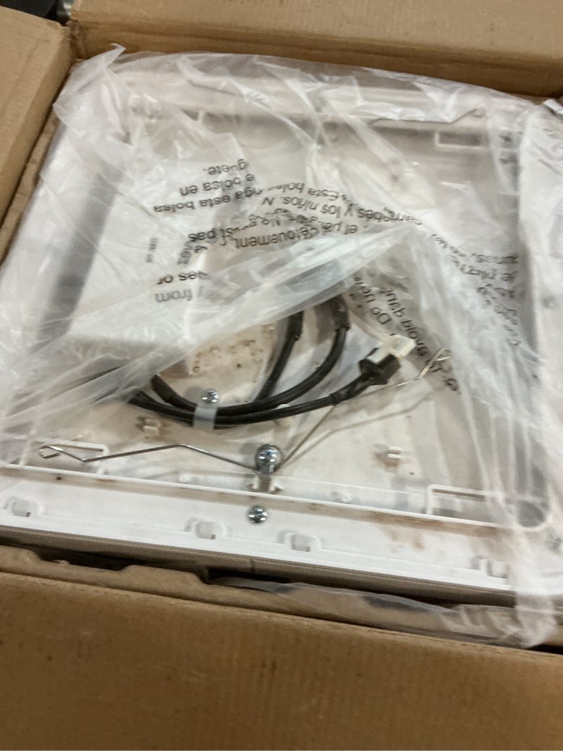 Condition photo showing As Is for homewerks 7148-01-ax smart bathroom fan with alexa voice assistant color changing led light and bluetooth speakers 110 cfm 1.5 sones alexa smart bath fan