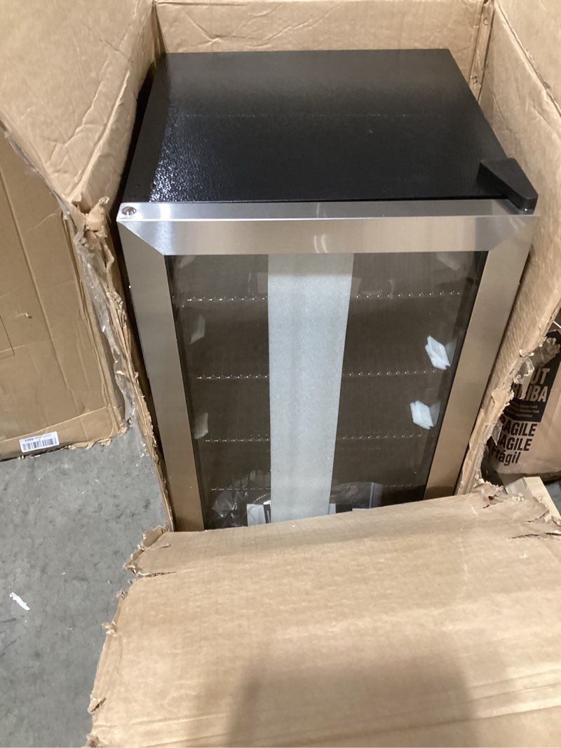 Condition photo showing Good Condition for Honeywell Beverage Refrigerator and Cooler, 115 Can Mini Fridge with Glass Door for Soda Beer or Wine for Office or Bar with Adjustable Removable Shelving
