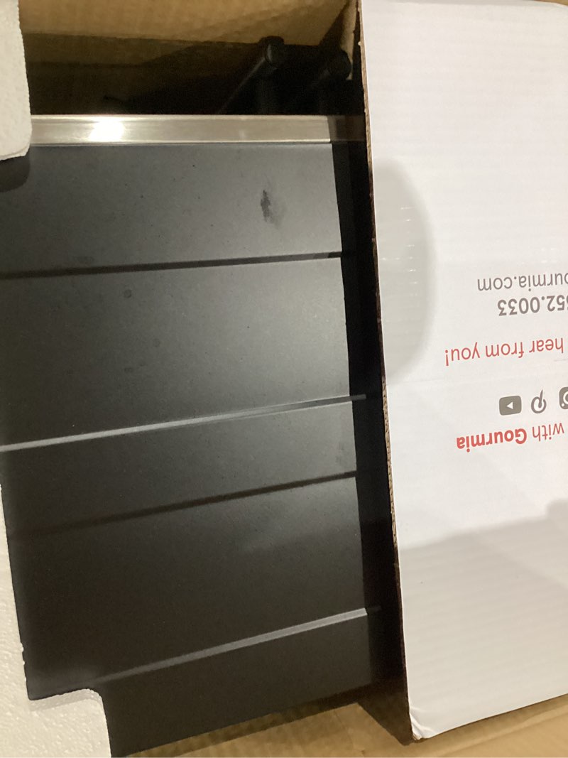 Condition photo showing As Is for Gourmia French Door Air Fryer – 25 Qt Large Capacity Convection Oven, Fryfroce 360°, Digital Display with 17 Cooking Presets, Bake, Toast, Roast, Dehydrate, Fits 12” Pizza