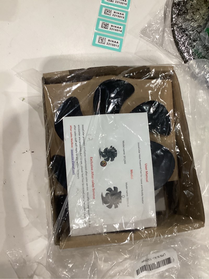 Condition photo showing As Is for Wood Stove Fan Heat Powered Fireplace Fan Non Electric, Thermal Fan for Wood Burning Stove//Log Burner, w/Stove Accessories Thermometer Stove Fan 126G