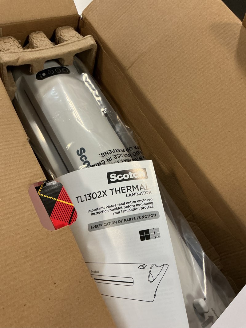 Condition photo showing As Is for Scotch Thermal Laminator, Extra Wide 13 Inch Input, Ideal for Teachers, Small Offices, or Home (TL1302X)