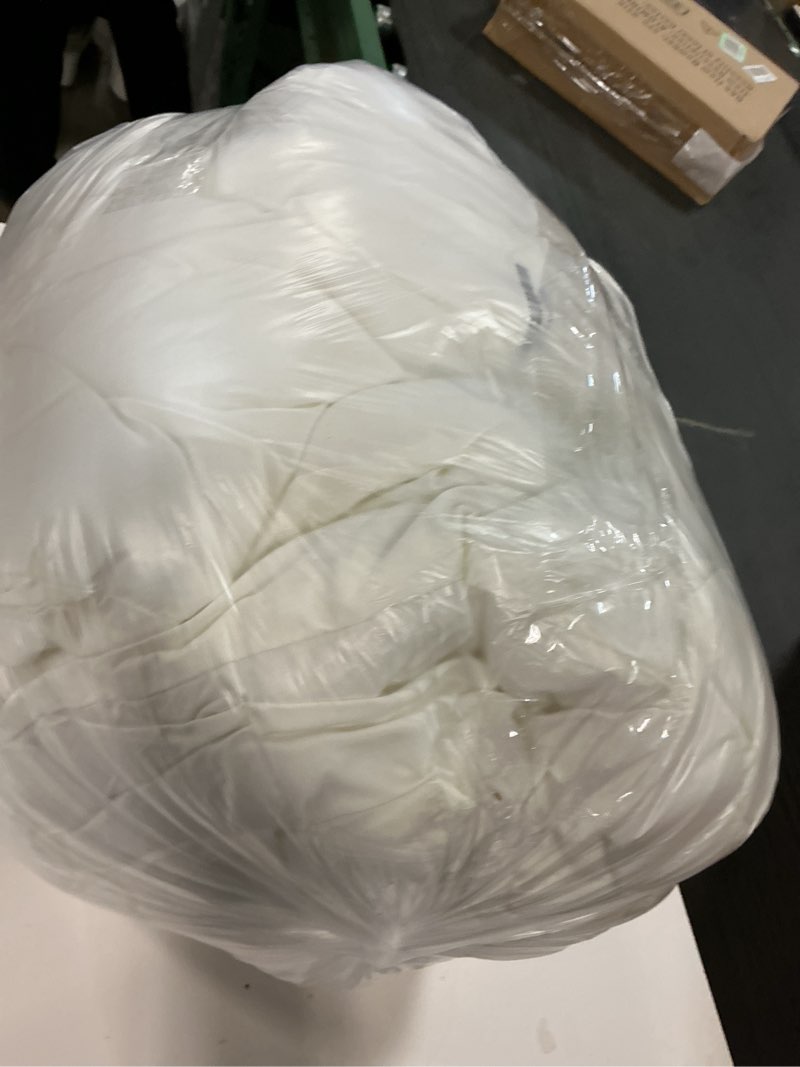 Condition photo showing As Is for ROSGONIA King Size Comforter Set Ivory,  (1 Boho Comforter All Season Bedding Soft Lightweight Bedspread Cozy Blanket Quilt King Comforter 104\"x90\" Ivory