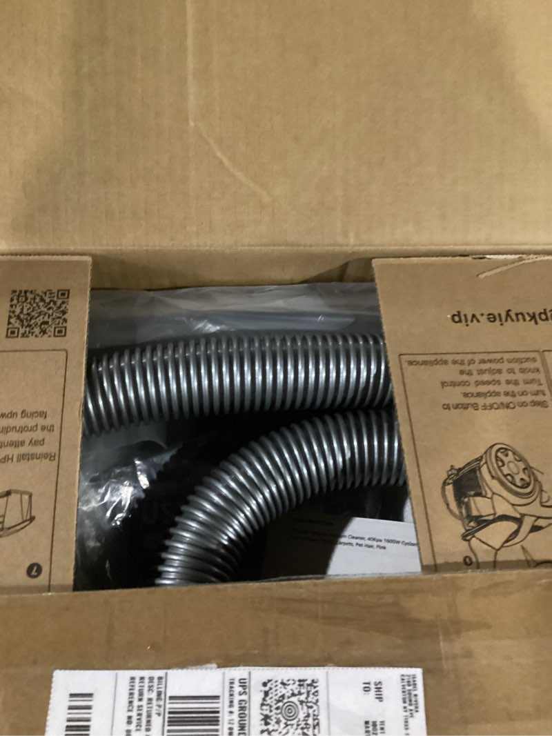 Condition photo showing As Is for Canister Vacuum Cleaner, 40Kpa 1600W Cyclon Power, Dust Full Indicator, Double HEPA Filters, 3.7Qt Large Capacity, Lightweight Vac for Hard Floors, Carpets, Pet Hair, Pink