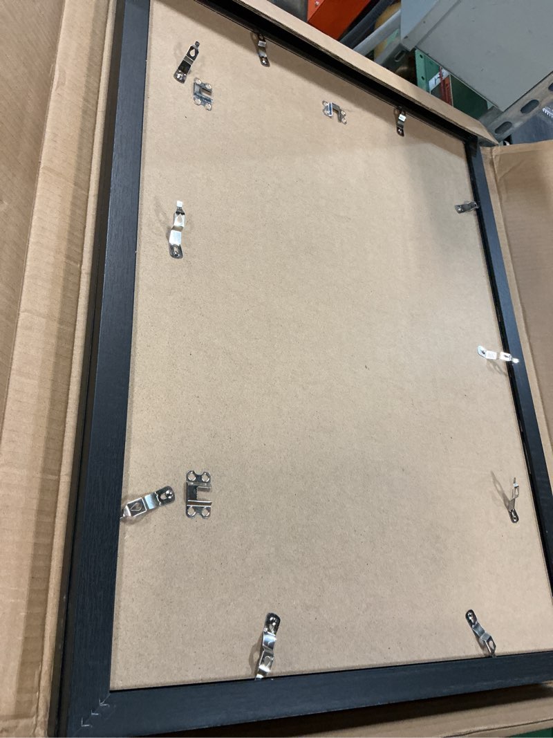 Condition photo showing Good Condition for 19.25x26.75 puzzles frame set of 2, display 18x24 with mat or 19.25 x 26.75 without, wall hanging 19.25 by 26.75 picture frame for poster photo canvas picture puzzles, 2 pack, black black, 2 pack 19.25x26.75 inch