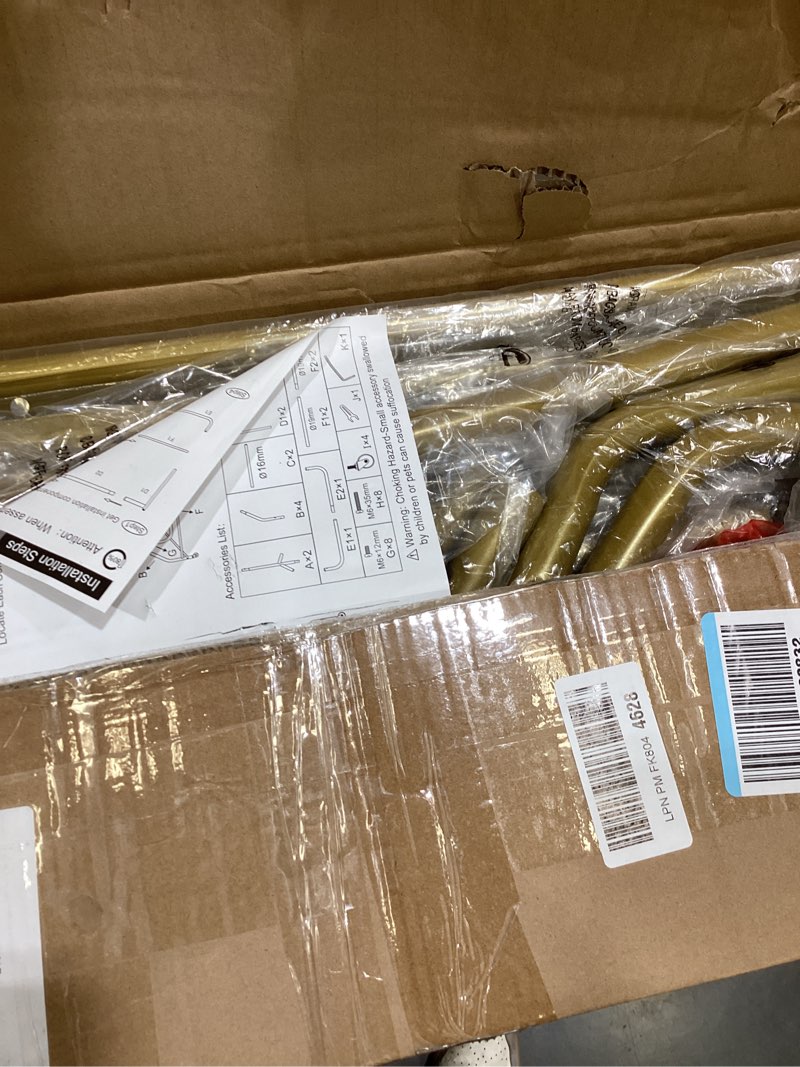 Condition photo showing Good Condition for EAGMAK Heavy Duty Clothes Rack Load 420 LBS, Rolling Garment Organizer with Lockable Wheels, Standing Metal Clothing with Shelves, Portable Wardrobe Rack Sturdy Coat Rack for Hanging (Gold) 43.3?×18.9?×63? Gold