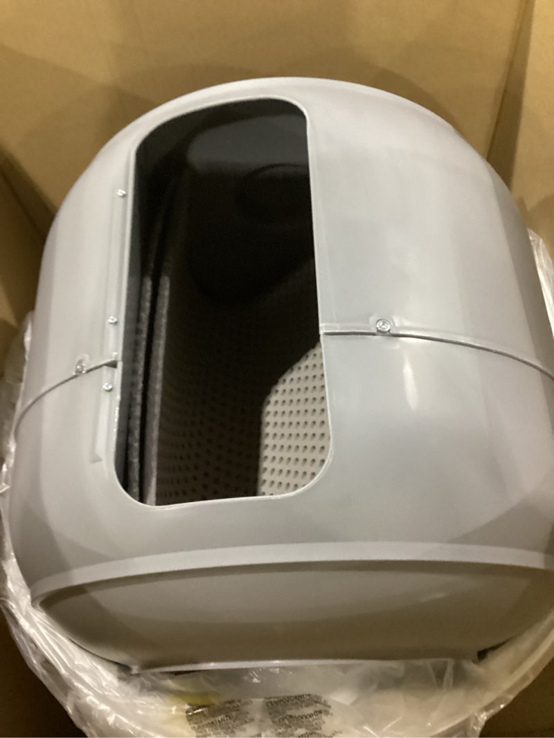 Condition photo showing Good Condition for automatic litter box, self cleaning litter box, odor control, 90l large capacity with app control and safety sensor, ellenpent, for multiple cats, large cat, with 3 rolls garbage bags white