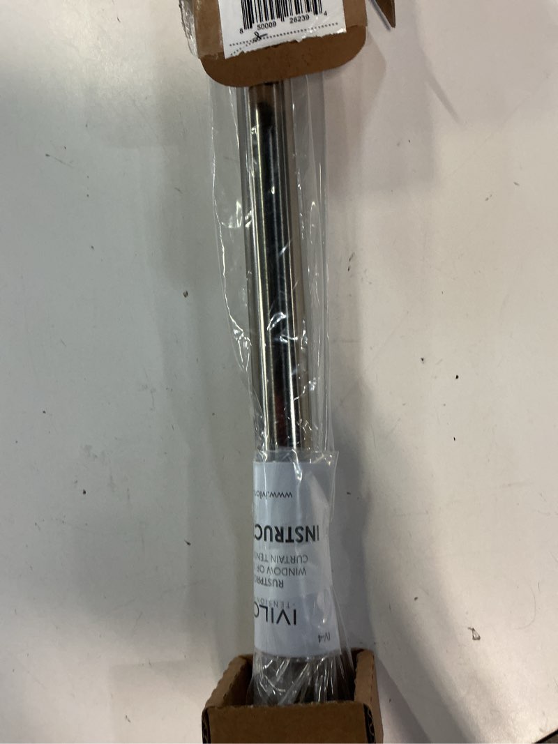 Condition photo showing New/Like New for ivilon tension curtain rod - spring tension rod for windows or shower, 24 to 36 inch. brushed nickel 24" to 36" brushed nickel