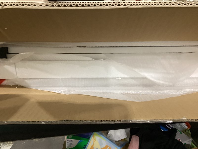 Condition photo showing As Is for feandrea cat litter box enclosure, litter box furniture hidden with removable divider, indoor cat house, end table, 31.5 x 20.9 x 19.7 inches, white upcl002w01 white l (31.5"l x 20.9"w x 19.7"h)