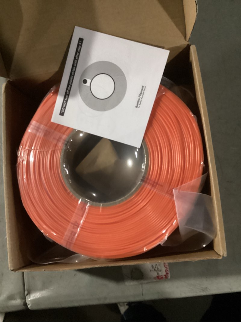 Condition photo showing New/Like New for Bamboo Original 1.75MM ABS Refill Filament Good Heat & Freezing Resistance Eco Friendly with RFID for Bambu Lab X1,P1 P2S,H2D AMS 1KG +/- 0.03mm (Without Spool) (Orange 40300)
