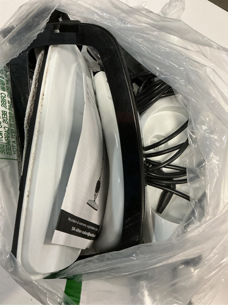 Condition photo showing As Is for steam mop - 10-in-1 floor steamer detachable multipurpose handheld steam cleaner for hardwood/tile/laminate all floors carpet cleaning with 11 accessories for whole home use(blue).