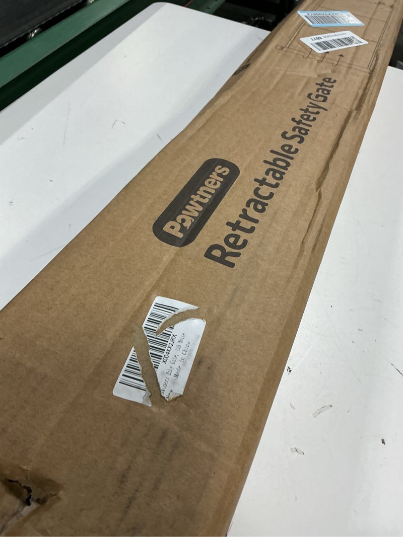 Condition photo showing Good Condition for pawtners retractable baby gates extra wide, 41" tall extends up to 120" wide, dog gate indoor for stairs, pet gate with support rods for doorways hallways indoor & outdoor-white white 41" tall x 120" wide