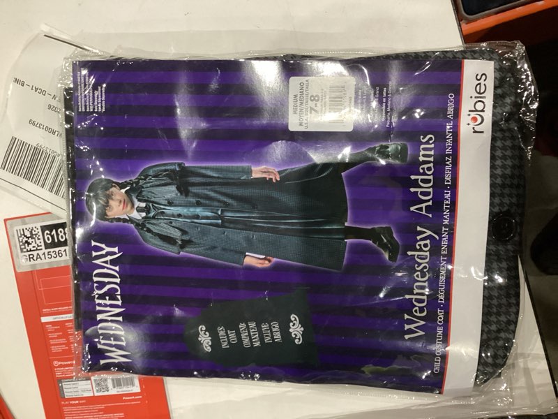Condition photo showing New/Like New for Rubies Wednesday TV Series: Wednesday Addams Costume Coat for Kids Medium