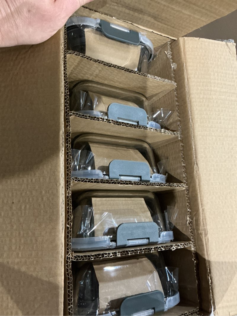 Condition photo showing Good Condition for [10-Pack] Glass Meal Prep Containers with Lids, MCIRCO Food Storage Containers with Snap Locking Lids, Airtight Lunch Containers, Microwave, Oven, Freezer and Dishwasher gray