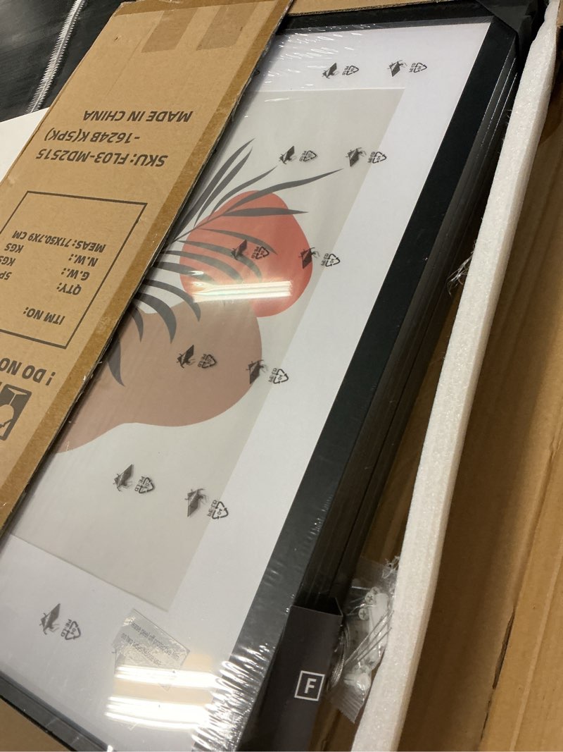 Condition photo showing Good Condition for 16x24 picture frame set of 5, black poster frame, display pictures 12 x 18 with mat or 16x 24 without mat for horizontal or vertical wall mounting, wall gallery frame for artwork 16x24-5pack black
