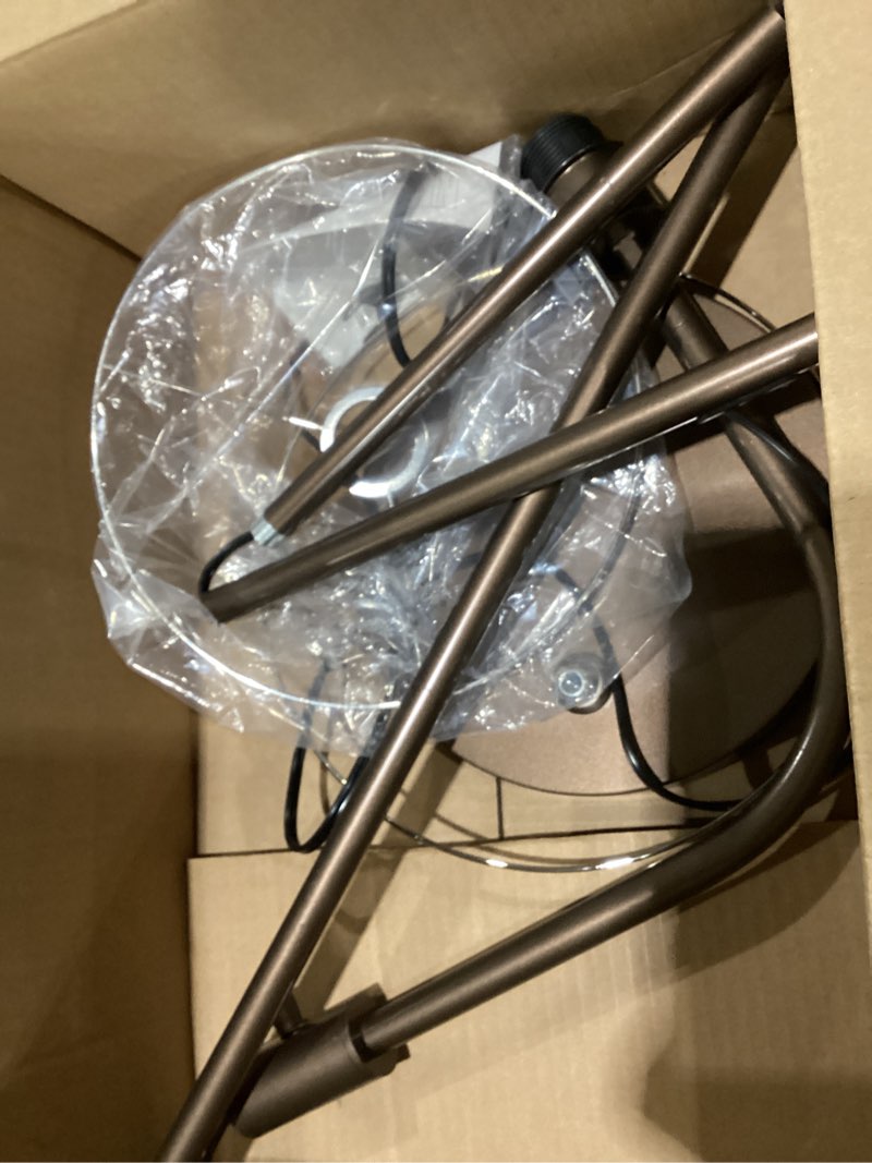 Condition photo showing New/Like New for Ambimall Fully Dimmable Floor Lamp - Floor Lamps 9W LED Light Bulbs, Standing Lamps for Living Room, Modern Standing Light Tall Lamp for Bedroom (Brown and White) I: Brown and Linen White