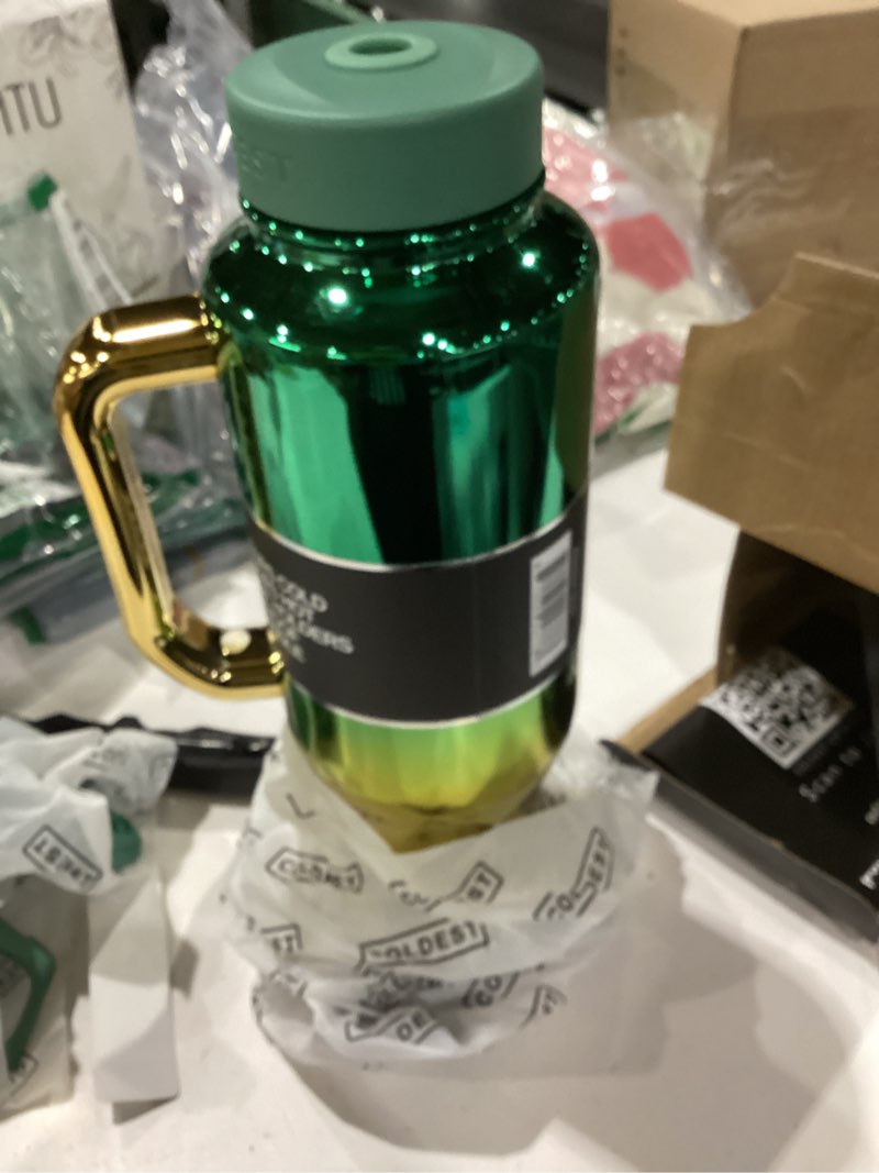 Condition photo showing New/Like New for Coldest Tumbler with Handle and Straw - 100% Leak Proof Insulated Tumbler with Lid and Straw (3 Lids) - Stainless Steel Tumblers for Women & Men - Cup Holder Friendly Base, 46 oz (All In) 46 oz All In