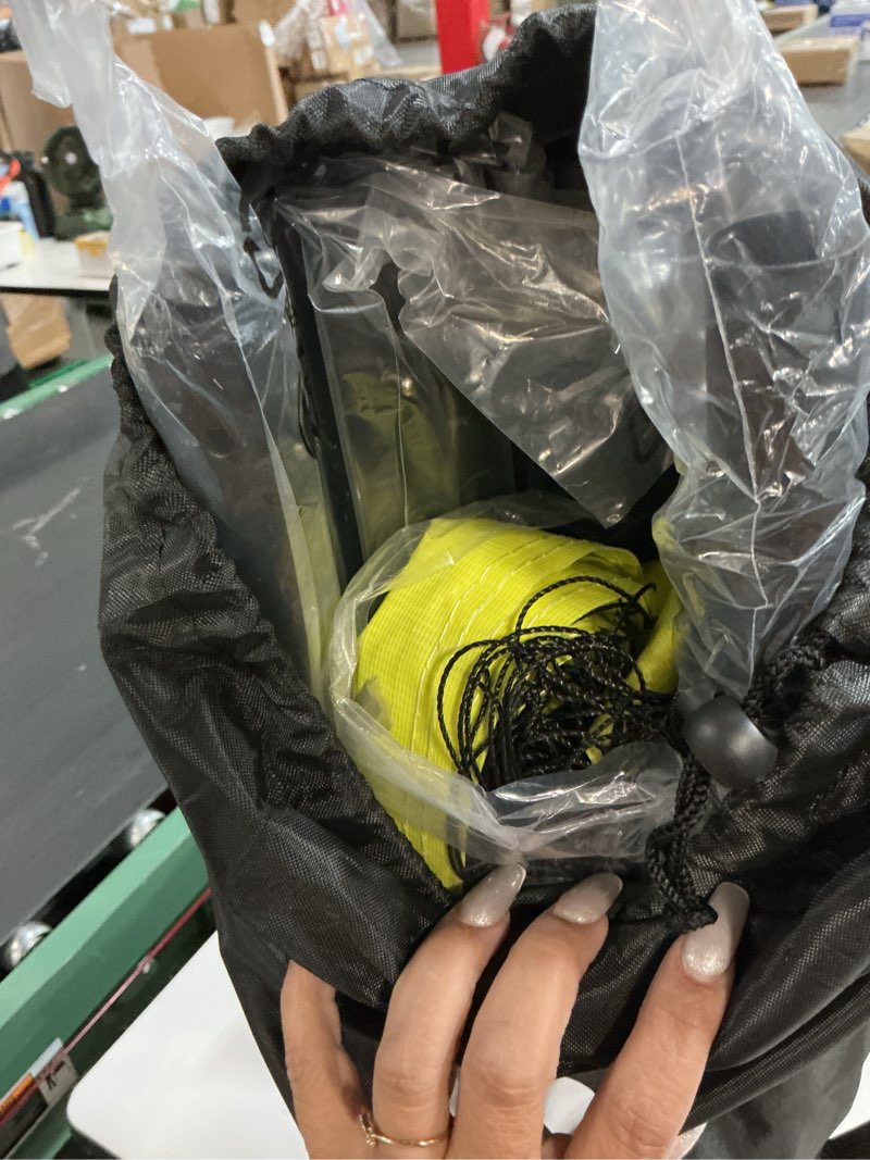 Condition photo showing Good Condition for portable volleyball net set for backyard, beach & outdoor - regulation size, height-adjustable poles, pu volleyball with pump, carrying bag a-yellow