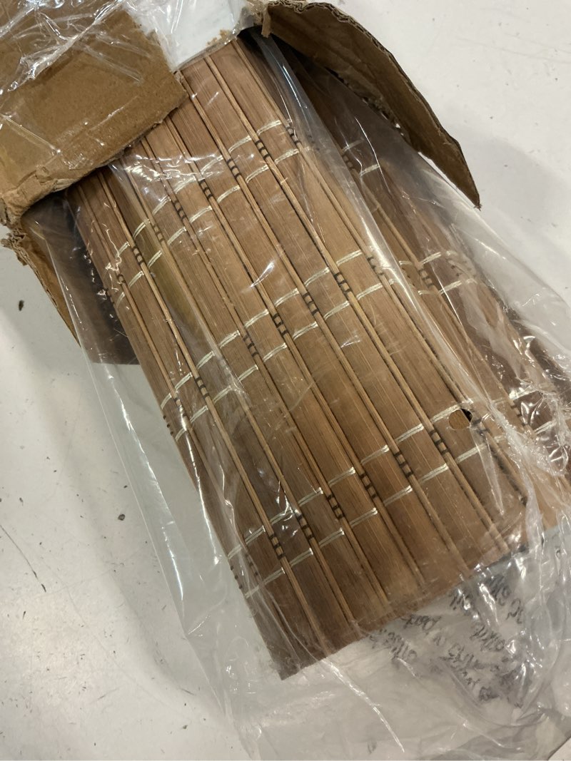 Condition photo showing Good Condition for lazblinds no tools no drill cordless bamboo roman shades, light filtering window treatment, roll up bamboo blinds for windows 38'' w x 72'' h, brown light filtering-brown206 38" w × 72" h