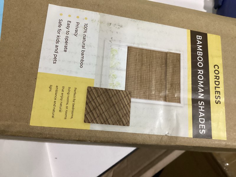 UNISHADES Cordless Bamboo Roman Shades for Windows, Blinds Size (30.5" W ×48" H) Colour (Highfield T