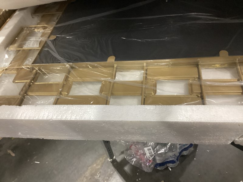Condition photo showing Good Condition for Bathroom Mirror Gold 36x24 Inch Wall Mirror, Shatterproof Decorative Mirror Rust-Resistant Metal Frame, Grecian Venetian Rectangle for Bathroom Living Room Bedroom Entryway