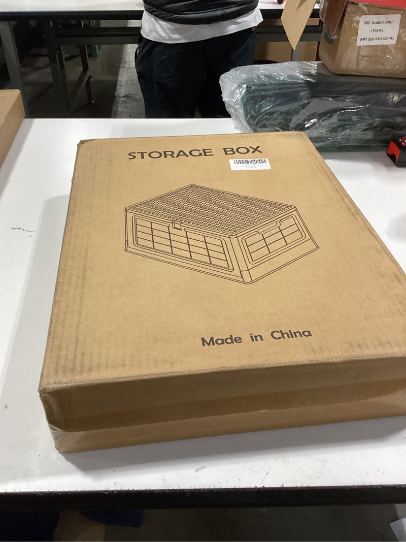 Condition photo showing New/Like New for folding storage box with large building lid for duplo blocks, 28l collapsible storage bin with back drawing board, 29 qt. container storage -1 pack- blue