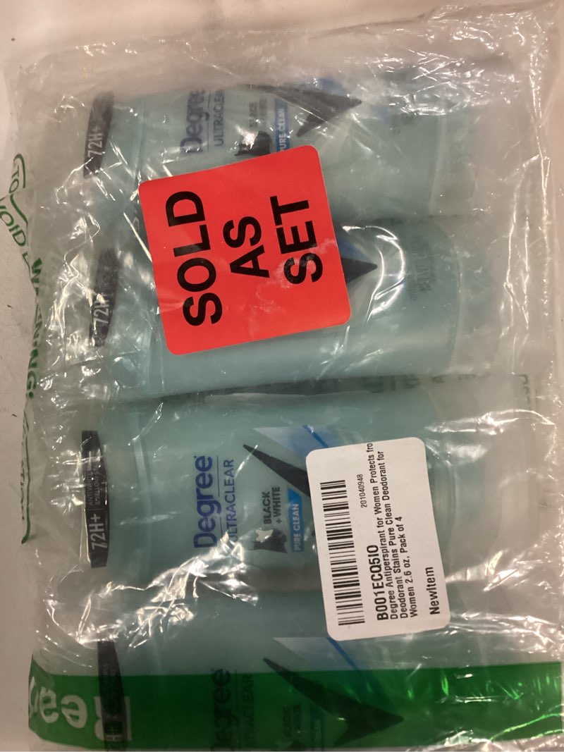 Condition photo showing New/Like New for Degree Antiperspirant for Women Protects from Deodorant Stains Pure Clean Deodorant for Women 2.6 Ounce (Pack of 4)