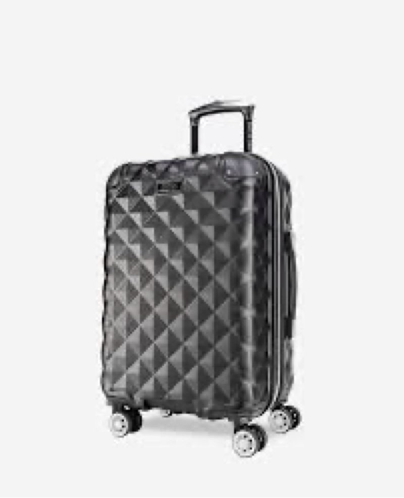 Kenneth Cole REACTION Diamond Tower Luggage Collection Lightweight Hardside Expandable 8-Wheel Spinner Travel Suitcase, Black, 28-Inch Checked
