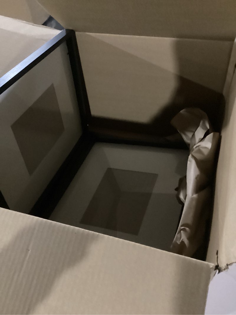 Condition photo showing Good Condition for Kate and Laurel Gibson Modern Wall Picture Frame Set of 3; 16x20 matted to 8x10; Black; Three-Piece Frame Set for Gallery Wall Frame Set in Living Room Wall Décor Black 16x20 matted to 8x10