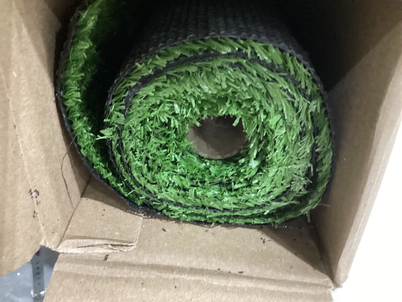 Condition photo showing Good Condition for artificial grass turf lawn outdoor indoor 4ftx6ft fake grass carpet for pets 0.4 inch realistic faux grass rug with drain holes for garden lawn landscape balcony party wedding christmas rug 6.0 feet 4.0 feet