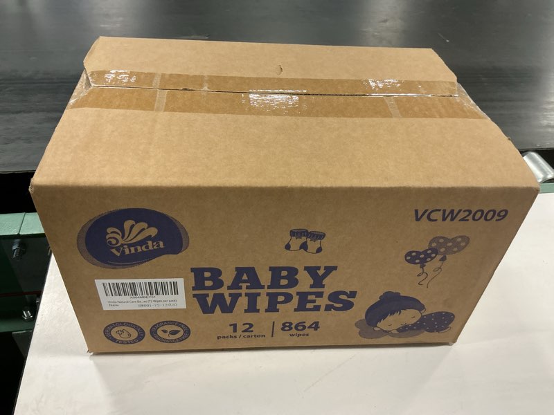 Condition photo showing New/Like New for Vinda Natural Care Baby Wipes, Hypoallergenic & Fragrance-Free, 99% Pure Water, Sensitive Skin Friendly, 12 Flip-Top Packs, 864 Total Wipes (72 Wipes per pack) 72 Count (Pack of 12)