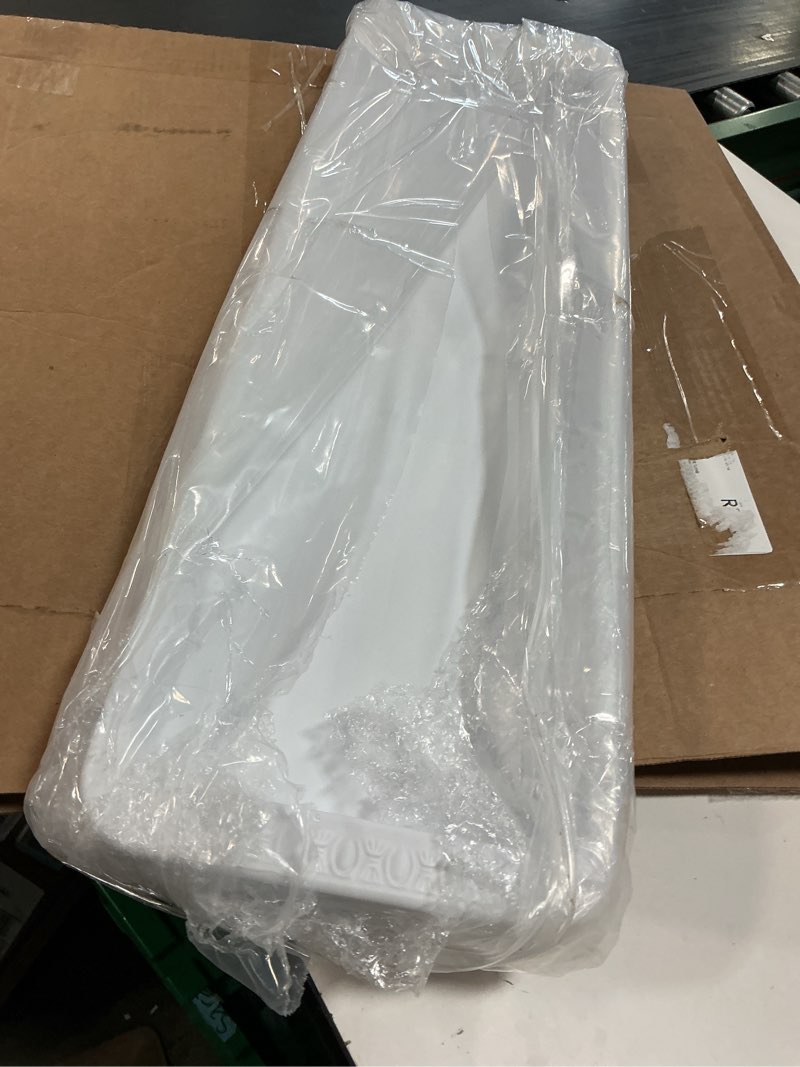 Condition photo showing New/Like New for cinnvoice 4 pack white 24 x 8 x 1.6 inch rectangle plant saucer large plastic plant tray water drip trays for windowsill flower pot planter drainage germination garden indoor outdoor use 24 x 8 x 1.6 inch white
