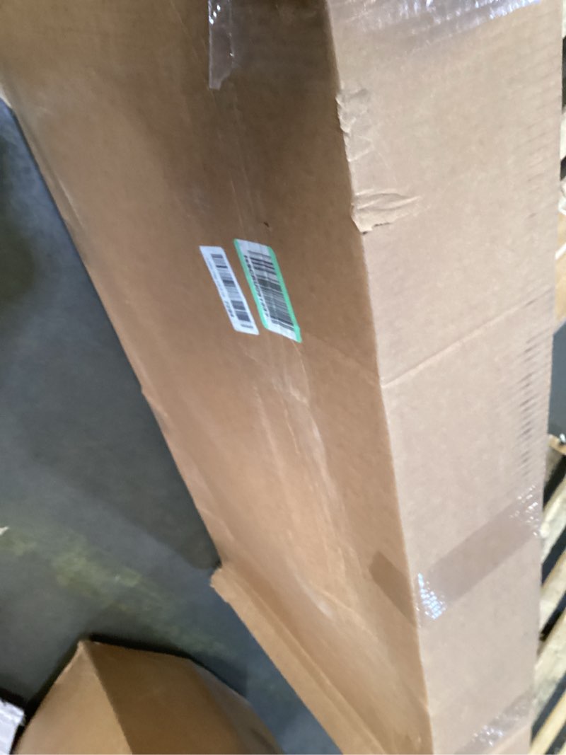 Condition photo showing As Is for SAYGOER Modern Coffee Table White Oval Coffee Tables for Living Room Simple Center Table for Small Space Home Office Easy Assembly 22.2" D x 42.5" W x 17.1" H, White