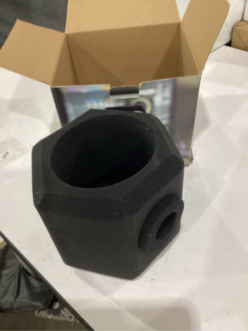 Condition photo showing Good Condition for microphone wind shield pop filter microphone isolation ball, acoustic filter for record studios mic, sound-absorbing foam five-sided seal design to effectively reduces noise and reflections