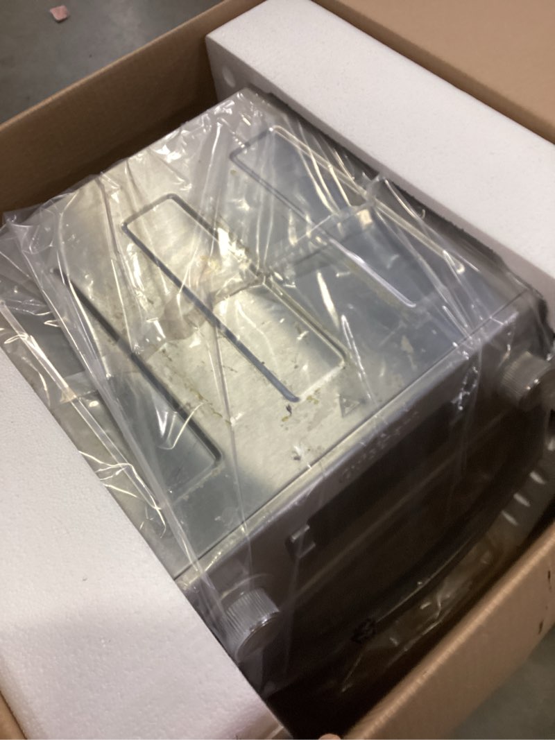 Condition photo showing As Is for Cuisinart Air Fryer Toaster Oven with Grill, 1800W 8-1 Air Fryer Oven with Bake, Convection Bake, Grill, Broil and Warm Options, Large Capacity, 60-Minute Timer, TOA-70NAS, Stainless Steel Stainless Steel Convection Toaster Air Fryer Oven w/ Grill
