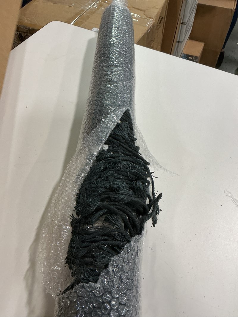 Condition photo showing As Is for IOWER Macrame Wall Hanging Mountain Dip-Dyed Macrame Wall Decor Large Modern Fiber Art Boho Wall Decor 57" Wx35 L