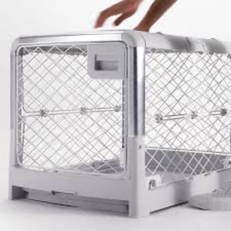 DIGGS Revol Collapsible Dog Crate with Wheels - Premium Portable Dog Crate - Safe, Stylish, and Convenient Indoor Kennel (Charcoal, Medium) Medium (34.6"L x 22.9"W x 23.8"H) Charcoal