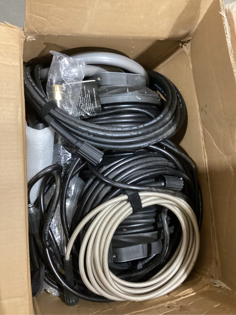 Condition photo showing As Is for giraffe tools grandfalls pressure washer, electric wall mount power washer with retractable pressure hoses, 2900psi, 2.2gpm, 4 nozzles, foam cannon for cars/patios, dark silver, 100 ft 100ft