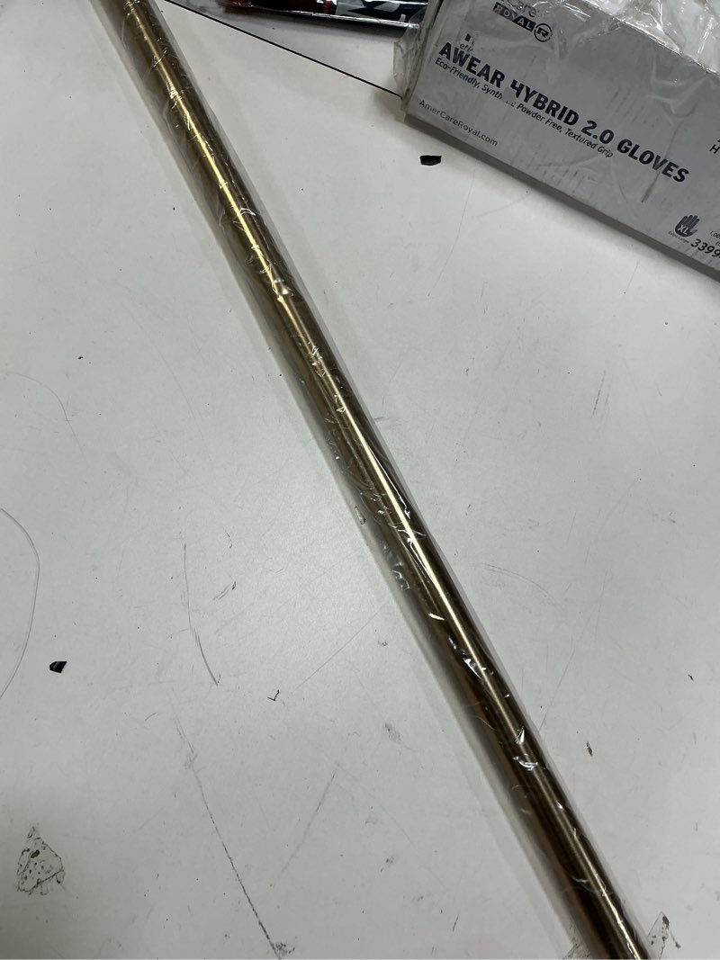 Condition photo showing Good Condition for Brass Gold Curtain Rods for Windows 48 to 84, 1 Inch Decorative Antique Brass Curtain Rod Heavy Duty with Adjustable Length & Easy Installation 48" to 84"