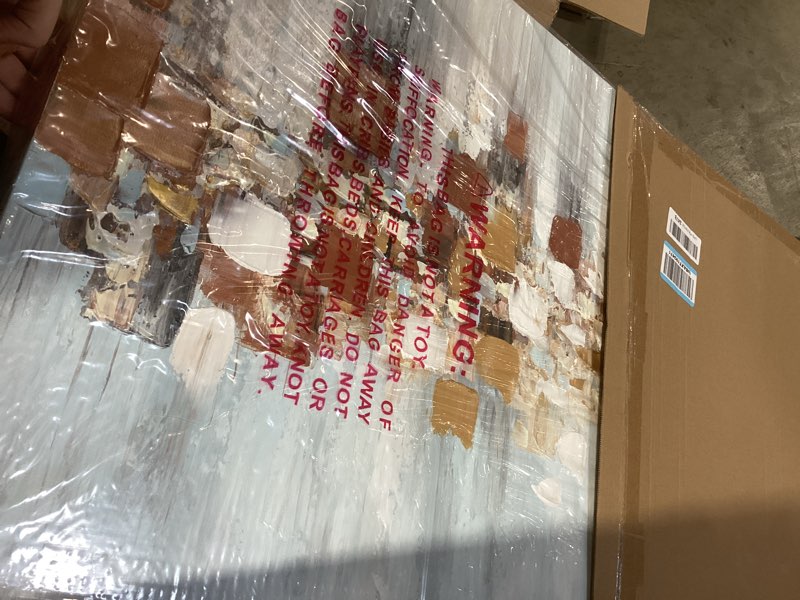 AZAVY Art,24x48Inch Knife Painting Wall Art Modern Colorful Artwork Multicolor Abstract Canvas Art H