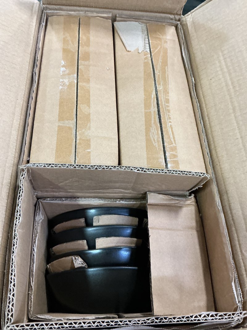 Condition photo showing New/Like New for AmorArc Ceramic Dinnerware Sets,Handmade Reactive Glaze Stoneware Plates and Bowls Set,Highly Chip and Crack Resistant | Dishwasher & Microwave Safe Dishes Set,Service for 4 (12pc) Matte Ceylon Blue Service for 4
